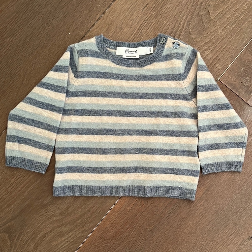 Bonpoint Striped Wool Sweater 12M